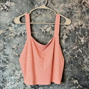 American Eagle Red & White Gingham Plaid Women's Crop Top XL